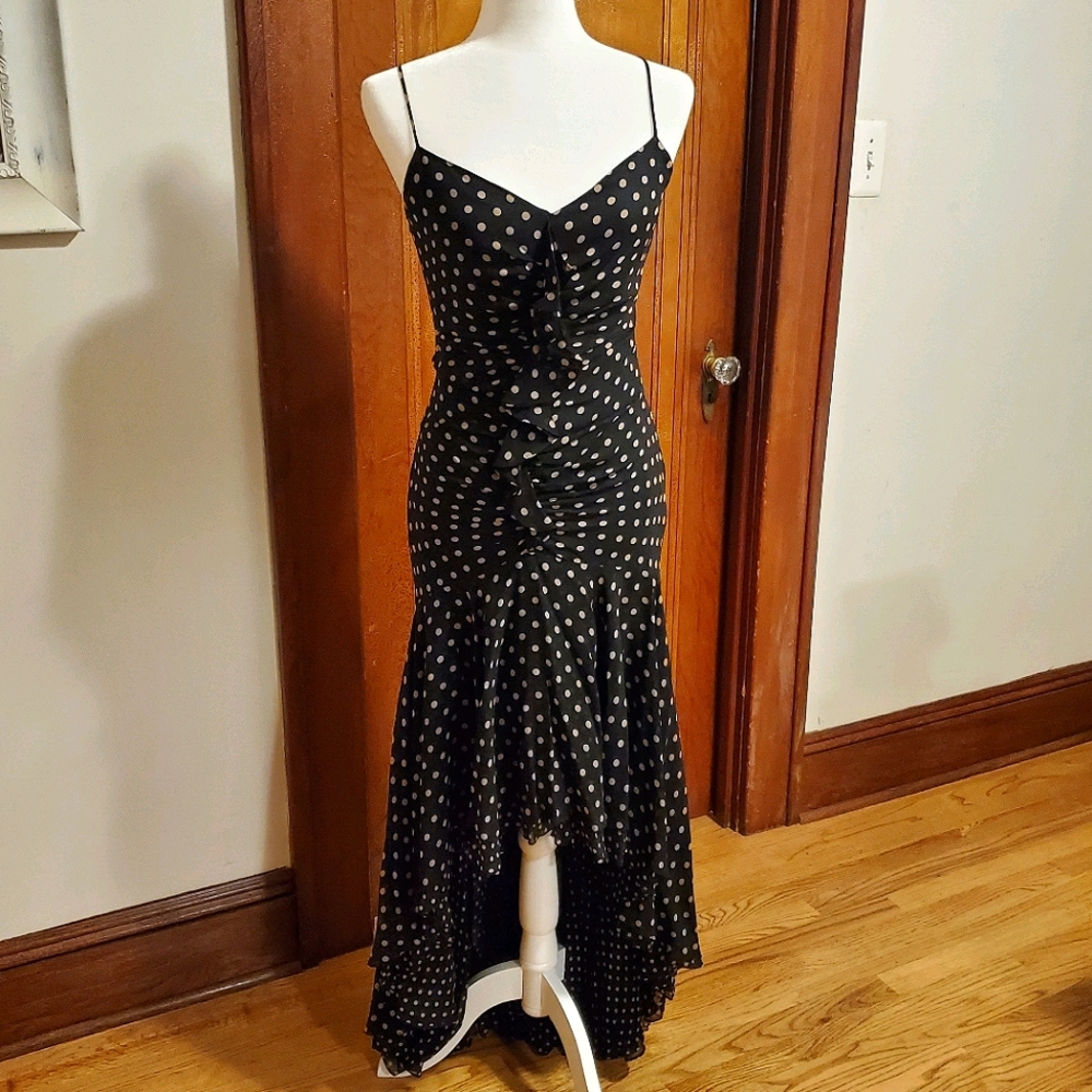 BCBG MAX AZARIA | Polka Dot Chiffon Gown
